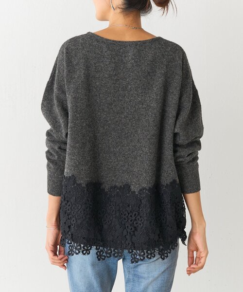 BEARDSLEY（ビアズリー）の「裾レースニット（ニット/セーター）」 - WEAR