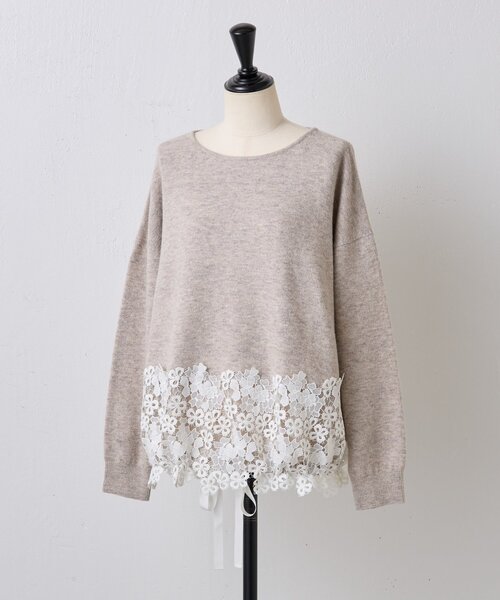 裾レースニット（ニット/セーター）｜BEARDSLEY（ビアズリー）の