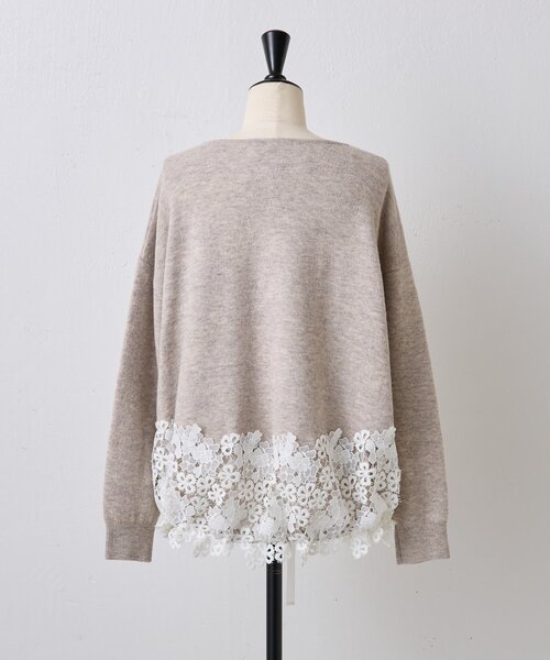BEARDSLEY（ビアズリー）の「裾レースニット（ニット/セーター・レディース・チャコールグレー/ベージュ・FREE）」の21枚目の写真