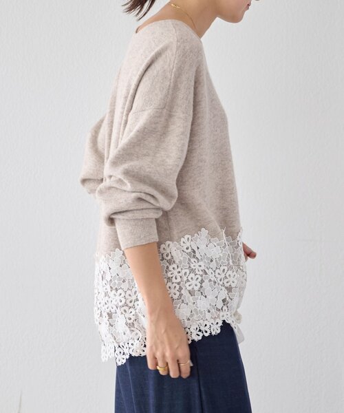 裾レースニット（ニット/セーター）｜BEARDSLEY（ビアズリー）の