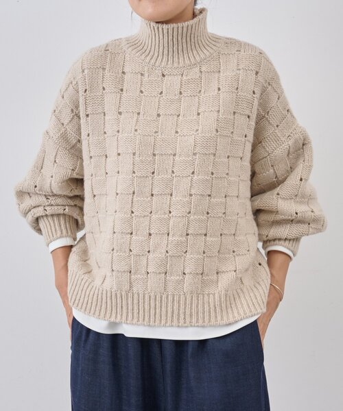 BEARDSLEY(ビアズリー)の「バスケットニットプルオーバー(ニット/セーター・レディース・ベージュ・FREE)」の2枚目の写真