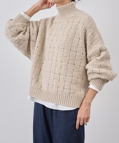 BEARDSLEY(ビアズリー)の「バスケットニットプルオーバー(ニット/セーター・レディース・ベージュ・FREE)」の3枚目の写真