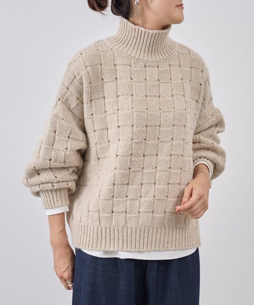 BEARDSLEY(ビアズリー)の「バスケットニットプルオーバー(ニット/セーター・レディース・ベージュ・FREE)」の8枚目の写真