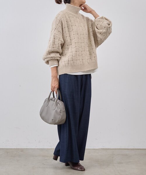 BEARDSLEY(ビアズリー)の「バスケットニットプルオーバー(ニット/セーター・レディース・ベージュ・FREE)」の5枚目の写真