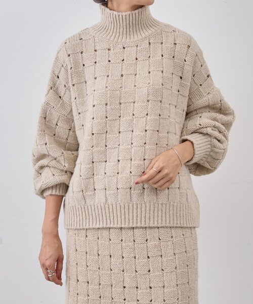 BEARDSLEY(ビアズリー)の「バスケットニットプルオーバー(ニット/セーター・レディース・ベージュ・FREE)」の9枚目の写真