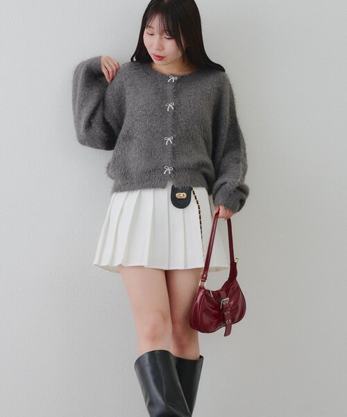 continuer de NICE CLAUP（コンティニューデナイスクラップ）の「チャーム付プリーツミニスカート（スカート・レディース・チャコールグレー/ブラック系その他/グレー系その他2/ブラック/オフホワイト/その他1/その他2・FREE）」の14枚目の写真
