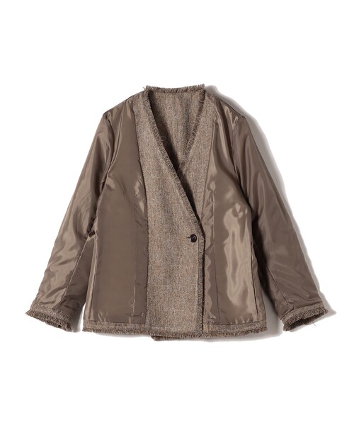 セール】SHIPS Colors:フリンジ ヘリンボーン ジャケット（テーラード