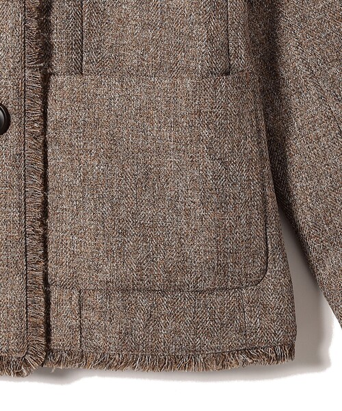 セール】SHIPS Colors:フリンジ ヘリンボーン ジャケット（テーラード