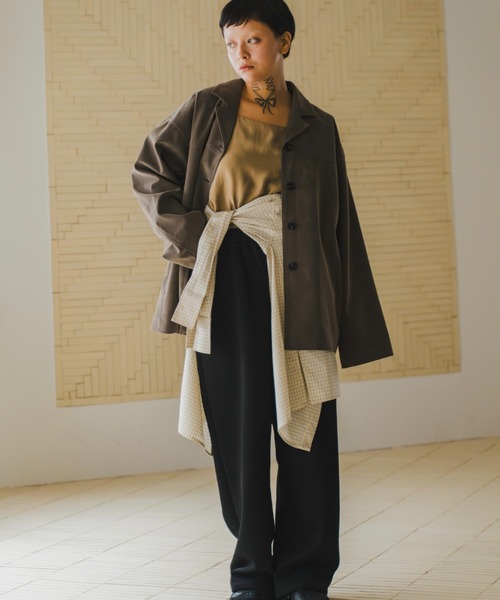 lit(リット)の「Suede Touch Middle Jacket(その他アウター・レディース・ブラウン/グレイッシュベージュ・FREE)」の14枚目の写真