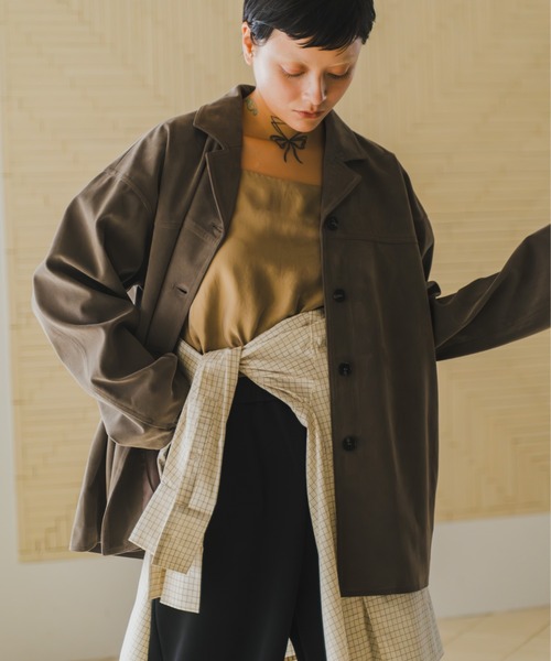 lit(リット)の「Suede Touch Middle Jacket(その他アウター・レディース・ブラウン/グレイッシュベージュ・FREE)」の19枚目の写真
