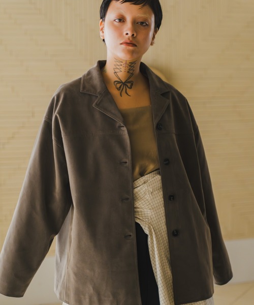 lit(リット)の「Suede Touch Middle Jacket(その他アウター・レディース・ブラウン/グレイッシュベージュ・FREE)」の17枚目の写真