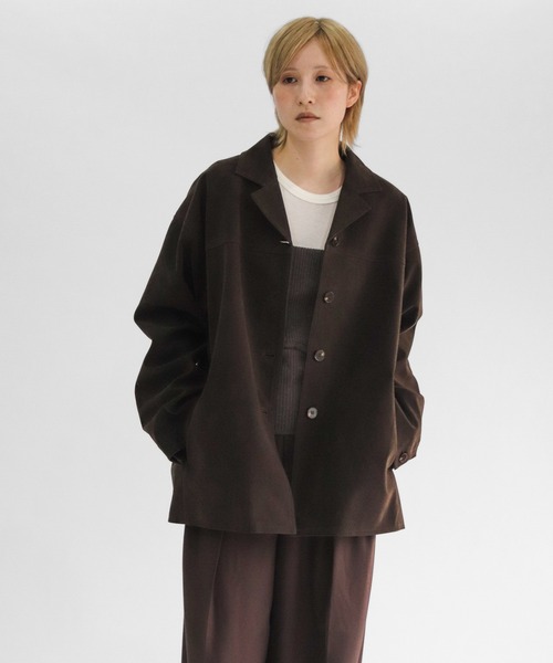 lit(リット)の「Suede Touch Middle Jacket(その他アウター・レディース・ブラウン/グレイッシュベージュ・FREE)」の7枚目の写真
