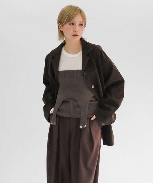 lit(リット)の「Suede Touch Middle Jacket(その他アウター・レディース・ブラウン/グレイッシュベージュ・FREE)」の12枚目の写真