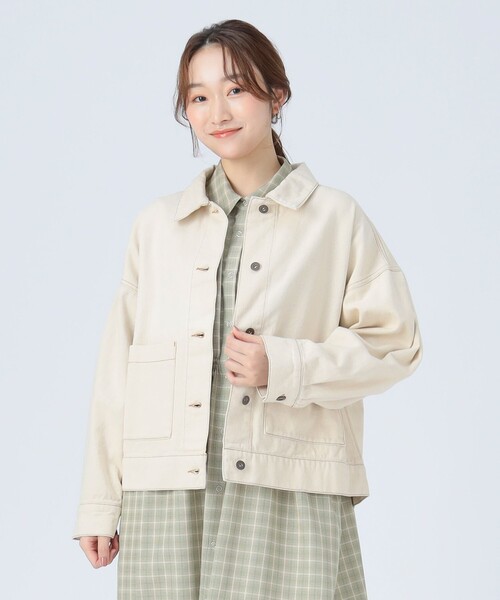 BEAMS HEART（ビームスハート）の「タック スリーブ オーバー デニム ジャケット（デニムジャケット・レディース・ナチュラル/ネイビー・MEDIUM/SMALL）」の20枚目の写真