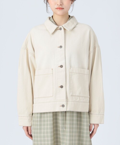 BEAMS HEART（ビームスハート）の「タック スリーブ オーバー デニム ジャケット（デニムジャケット・レディース・ナチュラル/ネイビー・MEDIUM/SMALL）」の15枚目の写真