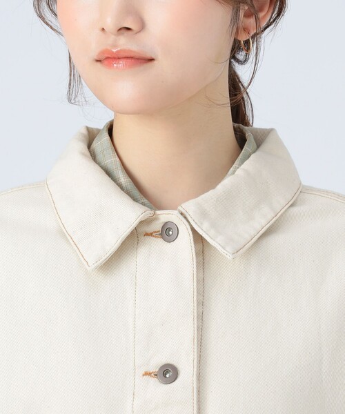 BEAMS HEART（ビームスハート）の「タック スリーブ オーバー デニム ジャケット（デニムジャケット・レディース・ナチュラル/ネイビー・MEDIUM/SMALL）」の18枚目の写真