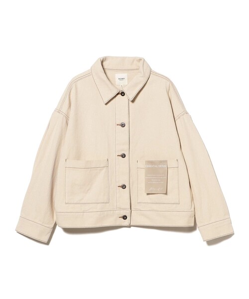 BEAMS HEART（ビームスハート）の「タック スリーブ オーバー デニム ジャケット（デニムジャケット・レディース・ナチュラル/ネイビー・MEDIUM/SMALL）」の8枚目の写真