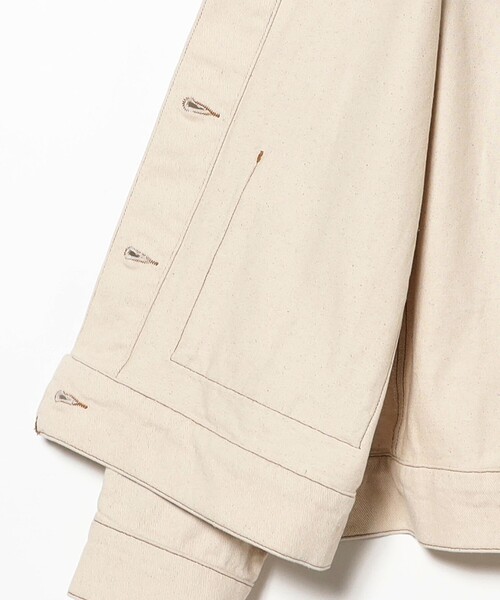 BEAMS HEART（ビームスハート）の「タック スリーブ オーバー デニム ジャケット（デニムジャケット・レディース・ナチュラル/ネイビー・MEDIUM/SMALL）」の12枚目の写真