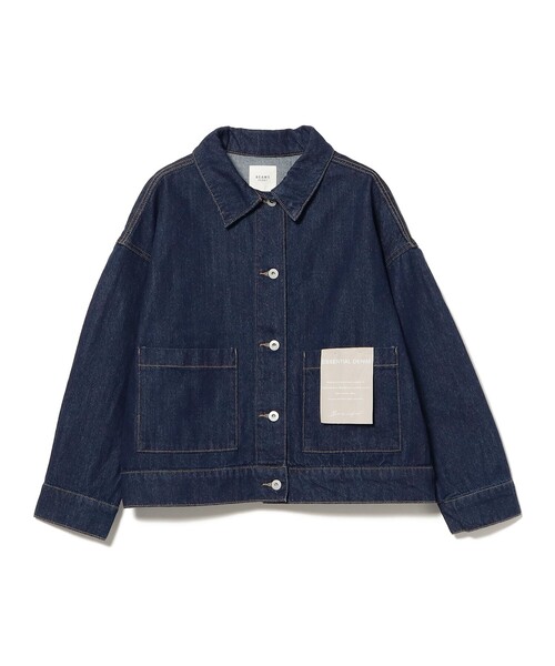 BEAMS HEART（ビームスハート）の「タック スリーブ オーバー デニム ジャケット（デニムジャケット・レディース・ナチュラル/ネイビー・MEDIUM/SMALL）」の4枚目の写真
