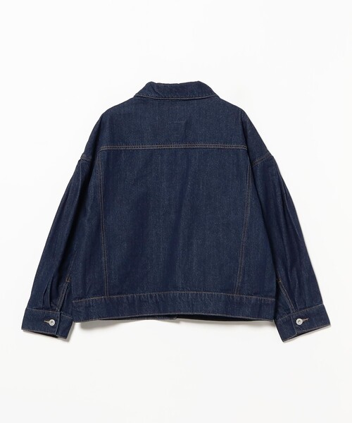 BEAMS HEART（ビームスハート）の「タック スリーブ オーバー デニム ジャケット（デニムジャケット・レディース・ナチュラル/ネイビー・MEDIUM/SMALL）」の5枚目の写真
