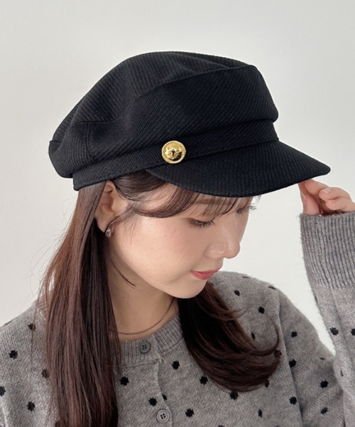 セール】ゴールドボタンウールライクキャスケット（キャスケット