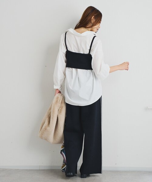 un dix cors（アンディコール）の「ニットビスチェsetハイカウントシャツ（シャツ/ブラウス・レディース・オフホワイト/サックスブルー・FREE）」の6枚目の写真