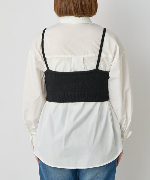 un dix cors（アンディコール）の「ニットビスチェsetハイカウントシャツ（シャツ/ブラウス・レディース・オフホワイト/サックスブルー・FREE）」の10枚目の写真