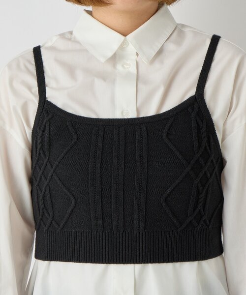 un dix cors（アンディコール）の「ニットビスチェsetハイカウントシャツ（シャツ/ブラウス・レディース・オフホワイト/サックスブルー・FREE）」の11枚目の写真