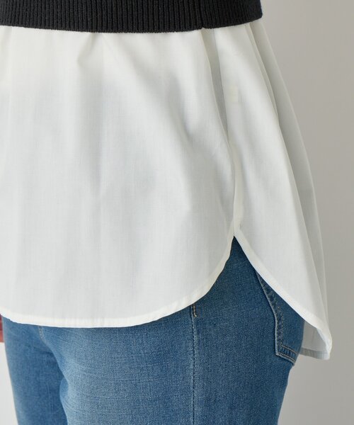 un dix cors（アンディコール）の「ニットビスチェsetハイカウントシャツ（シャツ/ブラウス・レディース・オフホワイト/サックスブルー・FREE）」の21枚目の写真