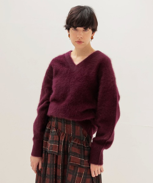 セール】fox cashmere vneck pullover(フォックスカシミヤVネックプル セール】fox cashmere vneck pullover(フォックスカシミヤVネックプル