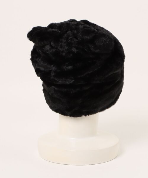 VIBGYOR Women（ヴィブジョー　ウィメン）の「【urge select】《アニマルシリーズ》ネコ耳 ふわふわ ニット帽/ニットキャップ（ニットキャップ/ビーニー・レディース・ブラック/ホワイト/ベージュ・FREE）」の4枚目の写真