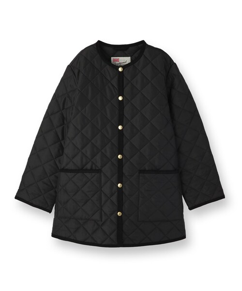 UNTITLED（アンタイトル）の「【 TRADITIONAL WEATHERWEAR 】アークリー Aライン ミドルコート（ノーカラーコート・レディース・アイボリー/ブラック・02）」の3枚目の写真