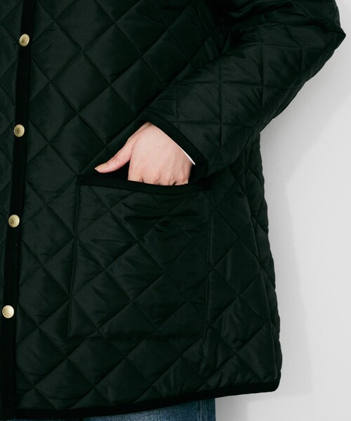 UNTITLED（アンタイトル）の「【 TRADITIONAL WEATHERWEAR 】アークリー Aライン ミドルコート（ノーカラーコート・レディース・アイボリー/ブラック・02）」の17枚目の写真