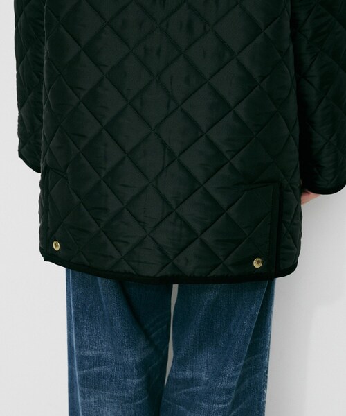 UNTITLED（アンタイトル）の「【 TRADITIONAL WEATHERWEAR 】アークリー Aライン ミドルコート（ノーカラーコート・レディース・アイボリー/ブラック・02）」の19枚目の写真