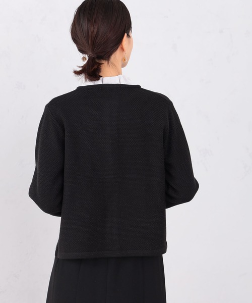 GALLORIA（ギャローリア）の「ジャケット風ニットカーディガン（カーディガン/ボレロ・レディース・ブラック/ライトグレー/オートミール・S/M/L/LL）」の5枚目の写真