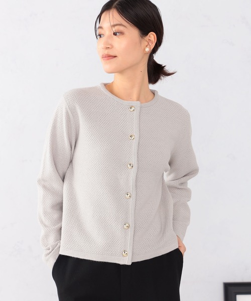 GALLORIA（ギャローリア）の「ジャケット風ニットカーディガン（カーディガン/ボレロ・レディース・ブラック/ライトグレー/オートミール・S/M/L/LL）」の9枚目の写真