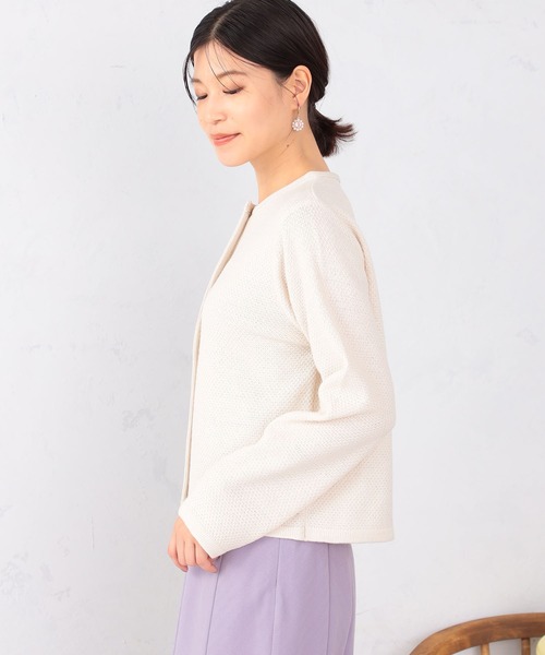 GALLORIA（ギャローリア）の「ジャケット風ニットカーディガン（カーディガン/ボレロ・レディース・ブラック/ライトグレー/オートミール・S/M/L/LL）」の12枚目の写真