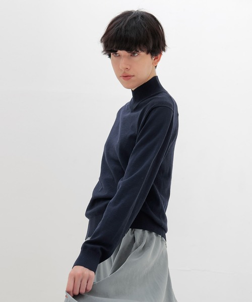 DRESSLAVE(ドレスレイブ)の「basolan wool V highneck pullover(バソランウールVハイネックプルオーバー)(ニット/セーター・レディース・ネイビー/イエロー・38)」の3枚目の写真