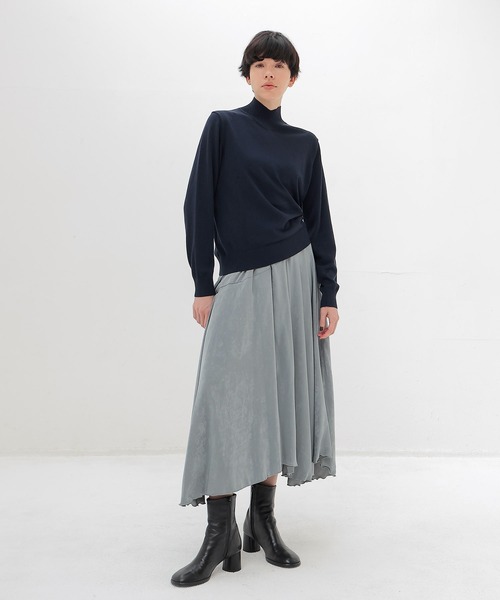 DRESSLAVE(ドレスレイブ)の「basolan wool V highneck pullover(バソランウールVハイネックプルオーバー)(ニット/セーター・レディース・ネイビー/イエロー・38)」の8枚目の写真