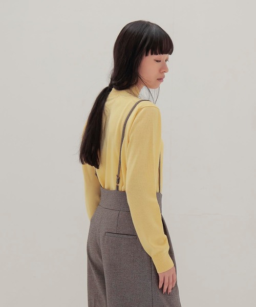 DRESSLAVE(ドレスレイブ)の「basolan wool V highneck pullover(バソランウールVハイネックプルオーバー)(ニット/セーター・レディース・ネイビー/イエロー・38)」の12枚目の写真