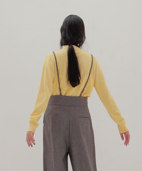DRESSLAVE(ドレスレイブ)の「basolan wool V highneck pullover(バソランウールVハイネックプルオーバー)(ニット/セーター・レディース・ネイビー/イエロー・38)」の13枚目の写真