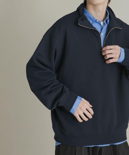 SENSE OF PLACE by URBAN RESEARCH(センスオブプレイスバイアーバンリサーチ)の「『一部WEB限定カラー』ハーフジップロングスリーブスウェット(スウェット・メンズ・ブラック/グレー/グリーン/ネイビー/ライトブルー・MEDIUM/LARGE)」の5枚目の写真