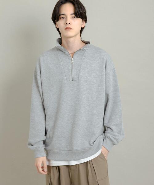 SENSE OF PLACE by URBAN RESEARCH(センスオブプレイスバイアーバンリサーチ)の「『一部WEB限定カラー』ハーフジップロングスリーブスウェット(スウェット・メンズ・ブラック/グレー/グリーン/ネイビー/ライトブルー・MEDIUM/LARGE)」の3枚目の写真