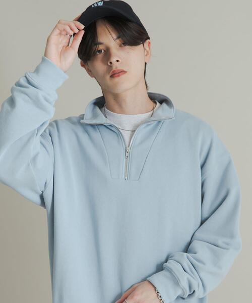 SENSE OF PLACE by URBAN RESEARCH(センスオブプレイスバイアーバンリサーチ)の「『一部WEB限定カラー』ハーフジップロングスリーブスウェット(スウェット・メンズ・ブラック/グレー/グリーン/ネイビー/ライトブルー・MEDIUM/LARGE)」の4枚目の写真