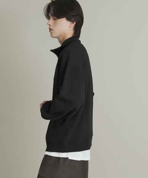 SENSE OF PLACE by URBAN RESEARCH(センスオブプレイスバイアーバンリサーチ)の「『一部WEB限定カラー』ハーフジップロングスリーブスウェット(スウェット・メンズ・ブラック/グレー/グリーン/ネイビー/ライトブルー・MEDIUM/LARGE)」の2枚目の写真