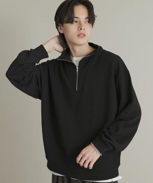 SENSE OF PLACE by URBAN RESEARCH(センスオブプレイスバイアーバンリサーチ)の「『一部WEB限定カラー』ハーフジップロングスリーブスウェット(スウェット・メンズ・ブラック/グレー/グリーン/ネイビー/ライトブルー・MEDIUM/LARGE)」の8枚目の写真