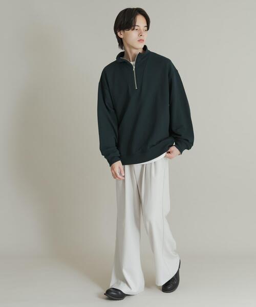 完売品 anela tokyo 新作ハーフジップアップデザインスウェット U.S. POLO ASSN. ラインデザイン ハーフジップ スウェット[品番