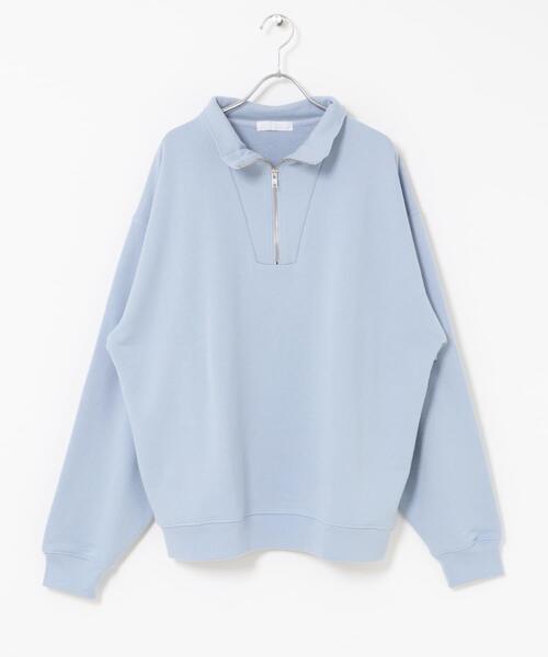 SENSE OF PLACE by URBAN RESEARCH(センスオブプレイスバイアーバンリサーチ)の「『一部WEB限定カラー』ハーフジップロングスリーブスウェット(スウェット・メンズ・ブラック/グレー/グリーン/ネイビー/ライトブルー・MEDIUM/LARGE)」の6枚目の写真