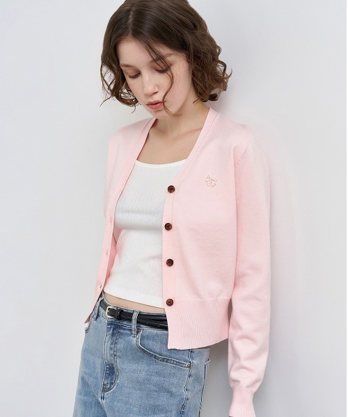 GENERAL IDEA（ジェネラルアイデア）の「【GENERAL IDEA】ロゴ入りスタンダード長袖カーディガン / GNRL ESSENTIAL CARDIGAN（カーディガン/ボレロ・レディース・グレー/ローズ/ブラック/チャコール/ピンク/ダークブラウン/ホワイト/ピンク系/ダークネイビー/イエロー系/ネイビー/カーキ・L/M/S/XS）」の10枚目の写真