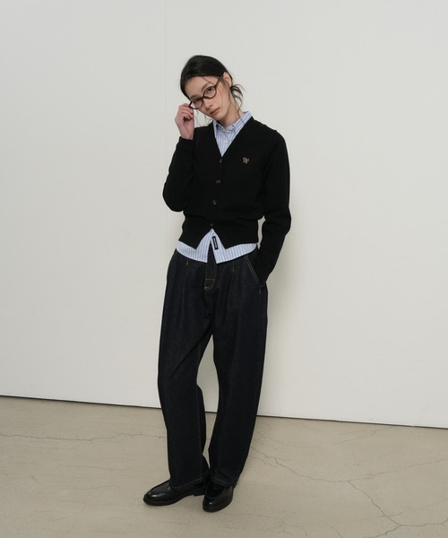 【GENERAL IDEA】ロゴ入りスタンダード長袖カーディガン / GNRL ESSENTIAL CARDIGAN(カーディガン/ボレロ)|GENERAL IDEA(ジェネラルアイデア)